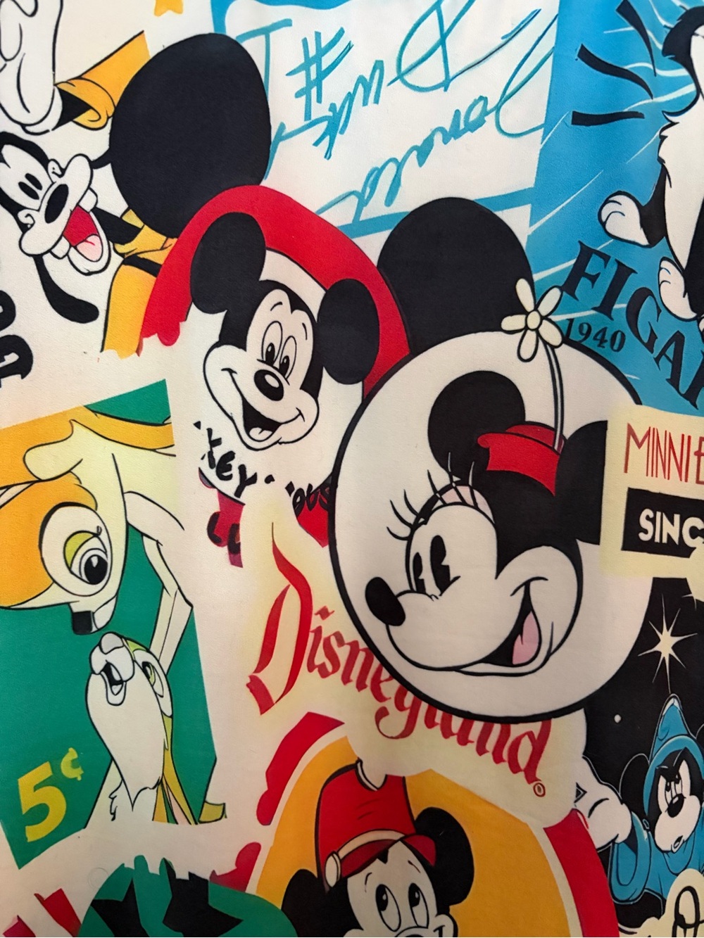Disney Multi-Color Minnie & Classic Characters Fit-and-Flare Dress with Teal Tie - Picture 6 of 7